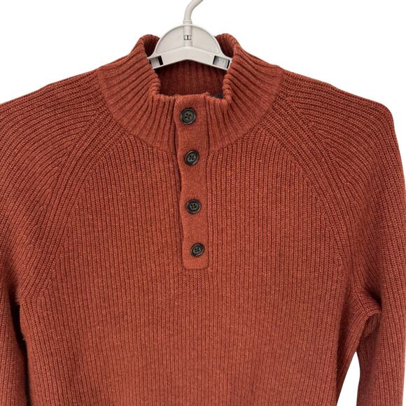BANANA REPUBLIC Sweater Mens XL Burnt Orange Rust 100% Merino Wool - Picture 3 of 7